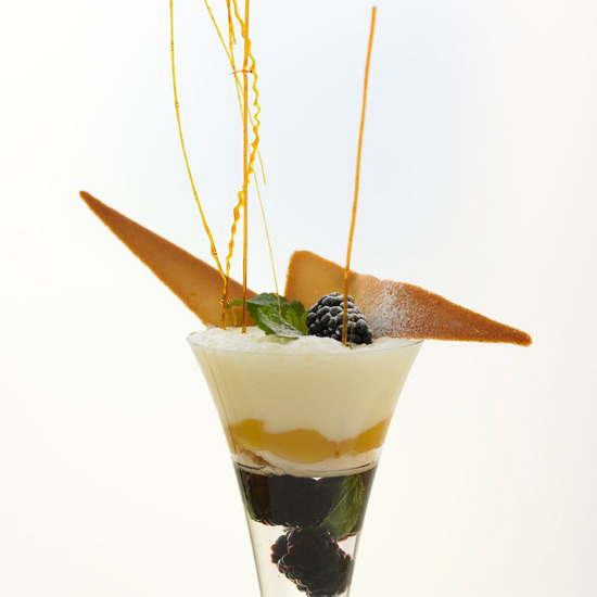 Blackberry, Lemon Verbena Panacotta Trifle